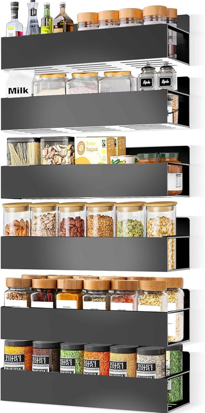 Magnetic Spice Rack Organizer for Fridge Seasoning Organizer for Kitchen storage with Screw or
