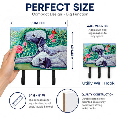 Caroline's Treasures 7512TH68 Bedlington Terrier Leash or Key Holder, Wall Hooks, Key Hooks Holder