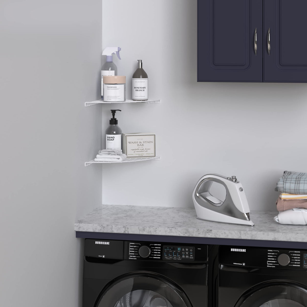 ClosetMaid Corner Shelf Organizer, Wall Mount Hanging Corner Shelves, Durable Steel, White, 8282