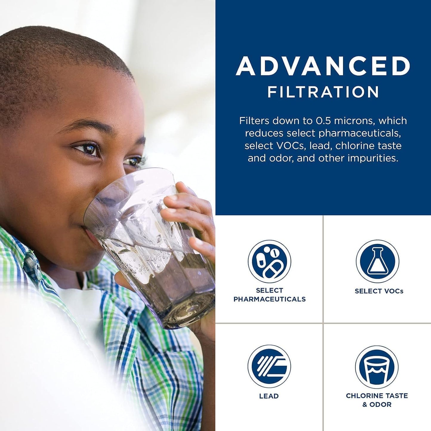 GE FQK1K Under Sink Water Filter | Replacement for Water Filtration System | Easy Install | Reduces