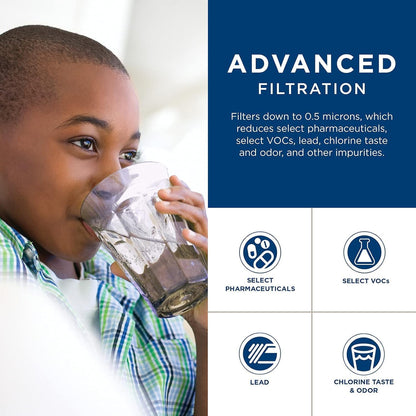 GE FQK1K Under Sink Water Filter | Replacement for Water Filtration System | Easy Install | Reduces