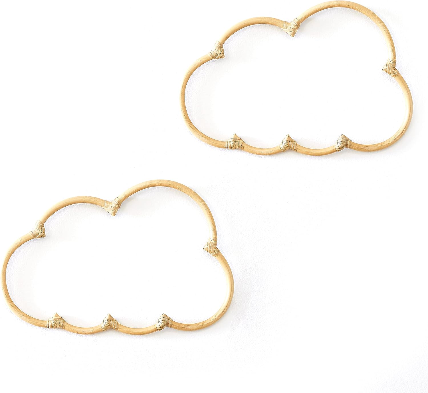 BEBE BASK Handmade Wicker Cloud Décor Set of 2 - Rattan Cloud Decorations - Décor for Bedroom and