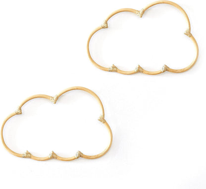 BEBE BASK Handmade Wicker Cloud Décor Set of 2 - Rattan Cloud Decorations - Décor for Bedroom and