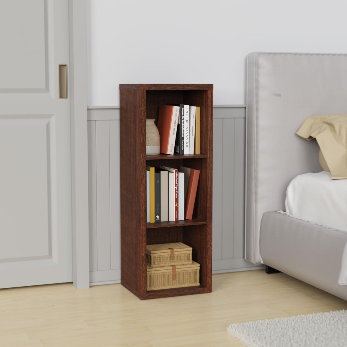 ClosetMaid 3-Cube Storage Shelf Organizer Bookshelf with Back Panel, Easy Assembly, Wood, Dark