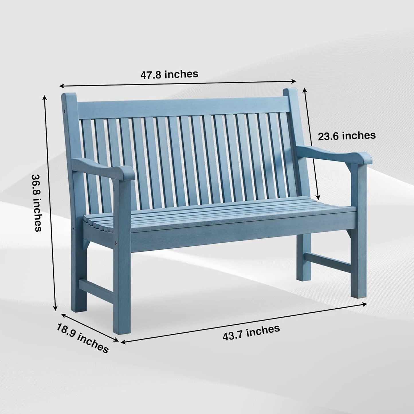 Psilvam Garden Bench, 2-Person Poly Lumber Patio Bench, All-Weather Outdoor Bench That Never Rot