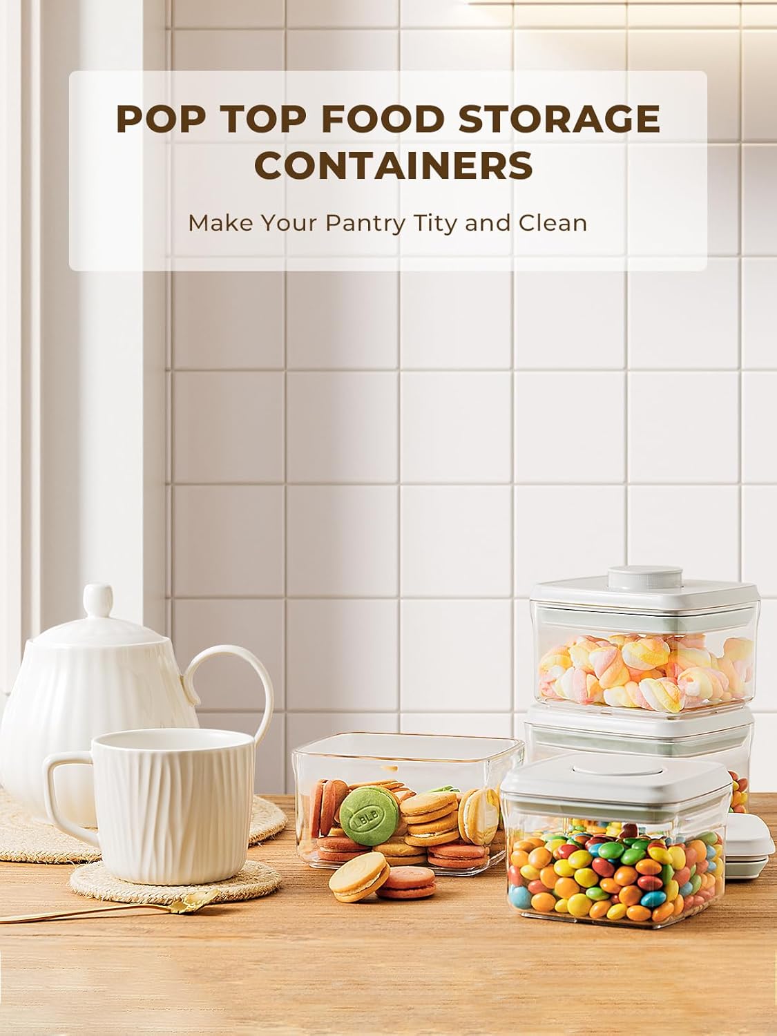 0.6 Qt Pop Containers - 3 Pack Mini Travel Snack Container, BPA Free Food Storage Canisters with