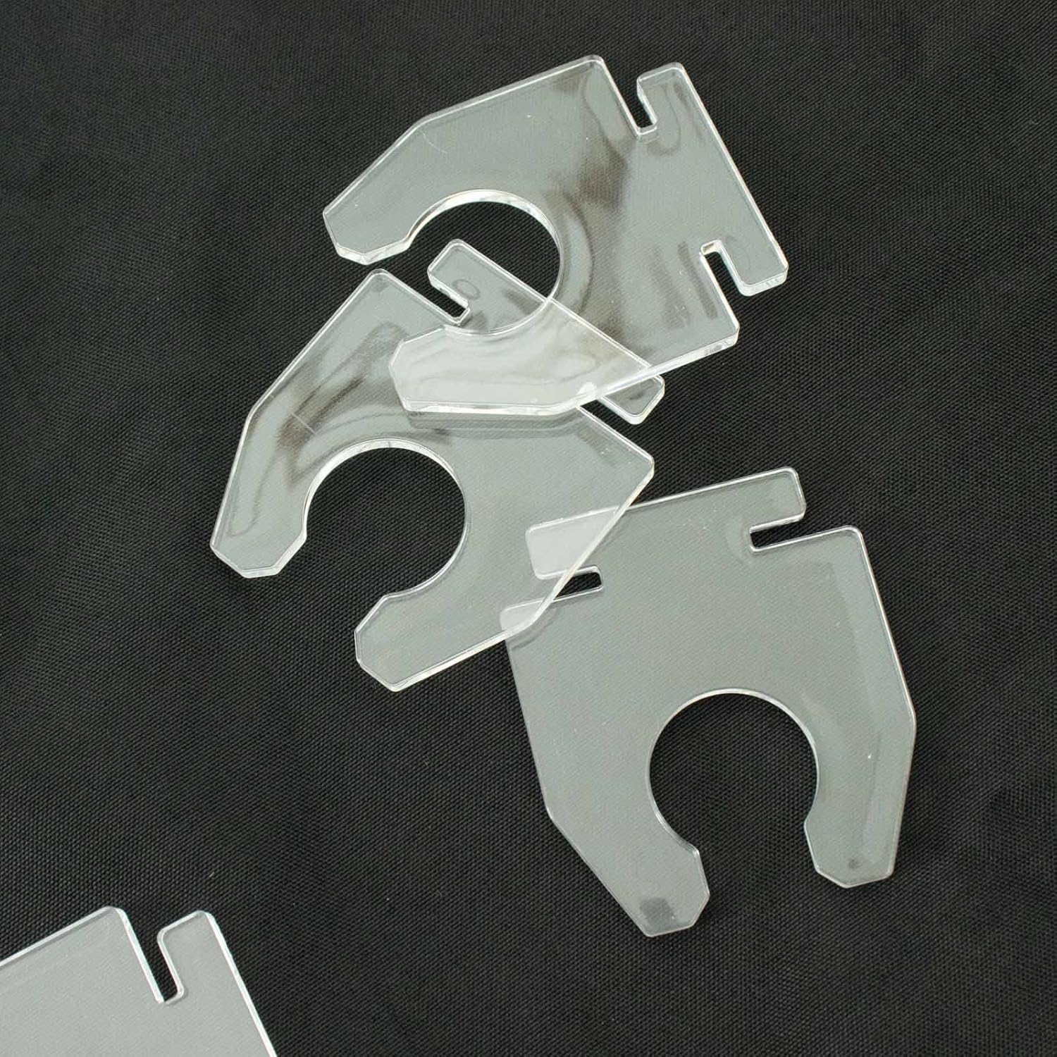 Tableclothsfactory 20 Pack | 3" Clear Acrylic Glass Holder Hooks for Double Side Display On