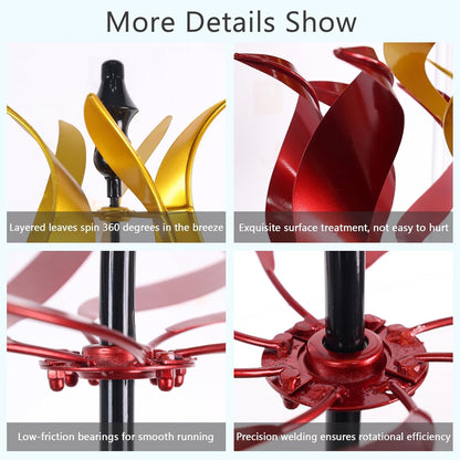 hogardeck Large Wind Spinners Outdoor, 93.3" Metal Tulip Wind Spinner with Stake, 360° Rotating