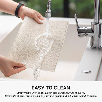 LEXMORE Placemats Set of 12 Vinyl/Plastic Woven Place Mats for Kitchen Table Indoor/Outdoor
