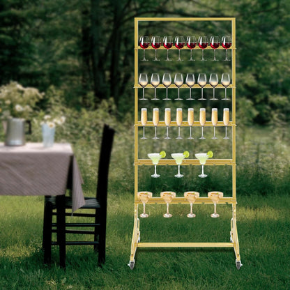 40 Slots Champagne Holder Stand for Party, Wine Glass Display Wall Holder, Stable Wine Glass