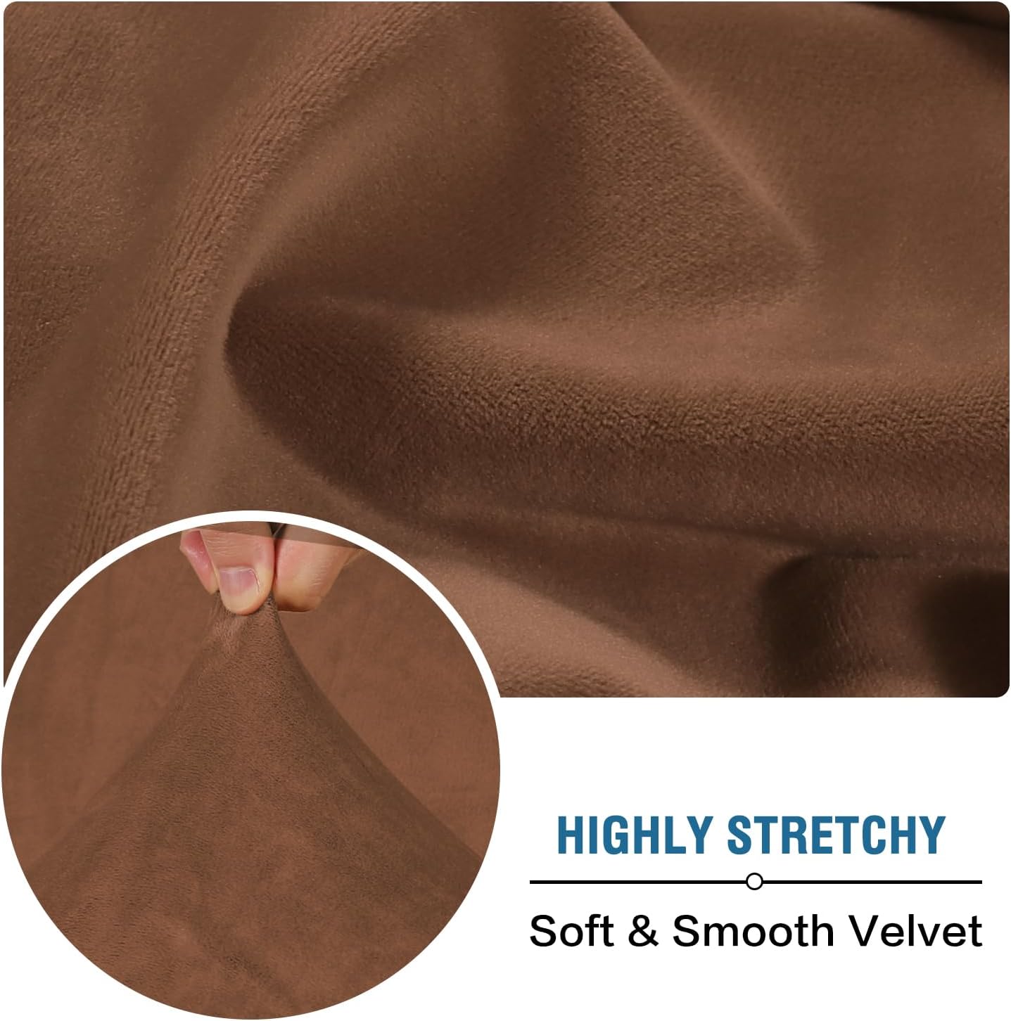 H.VERSAILTEX Velvet Stretch Individual Couch Cushion Cover Plush Slipcover for Loveseat Sofa