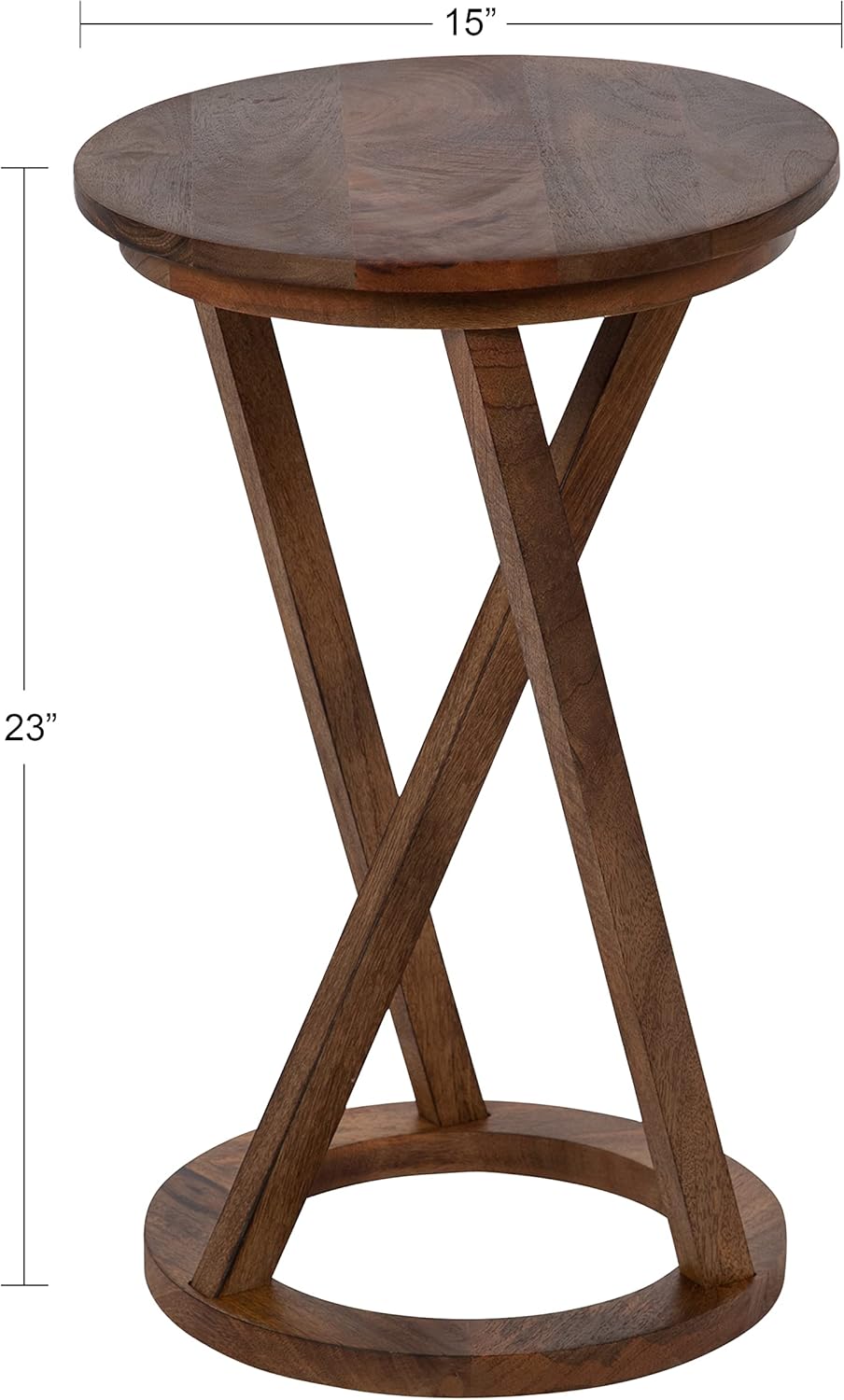 Kate and Laurel Aja Modern Side Table; 15 x 15 x 23; Walnut Brown; Decorative Modern Geometric Wood