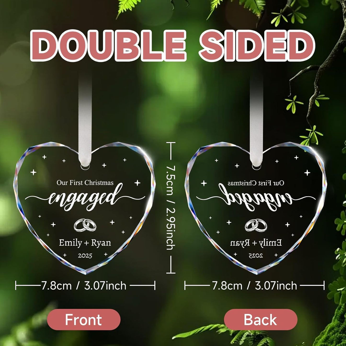 Engagement Gifts for Couples - Personalized Engagement Ornament for Party Decorations - Bride to Be