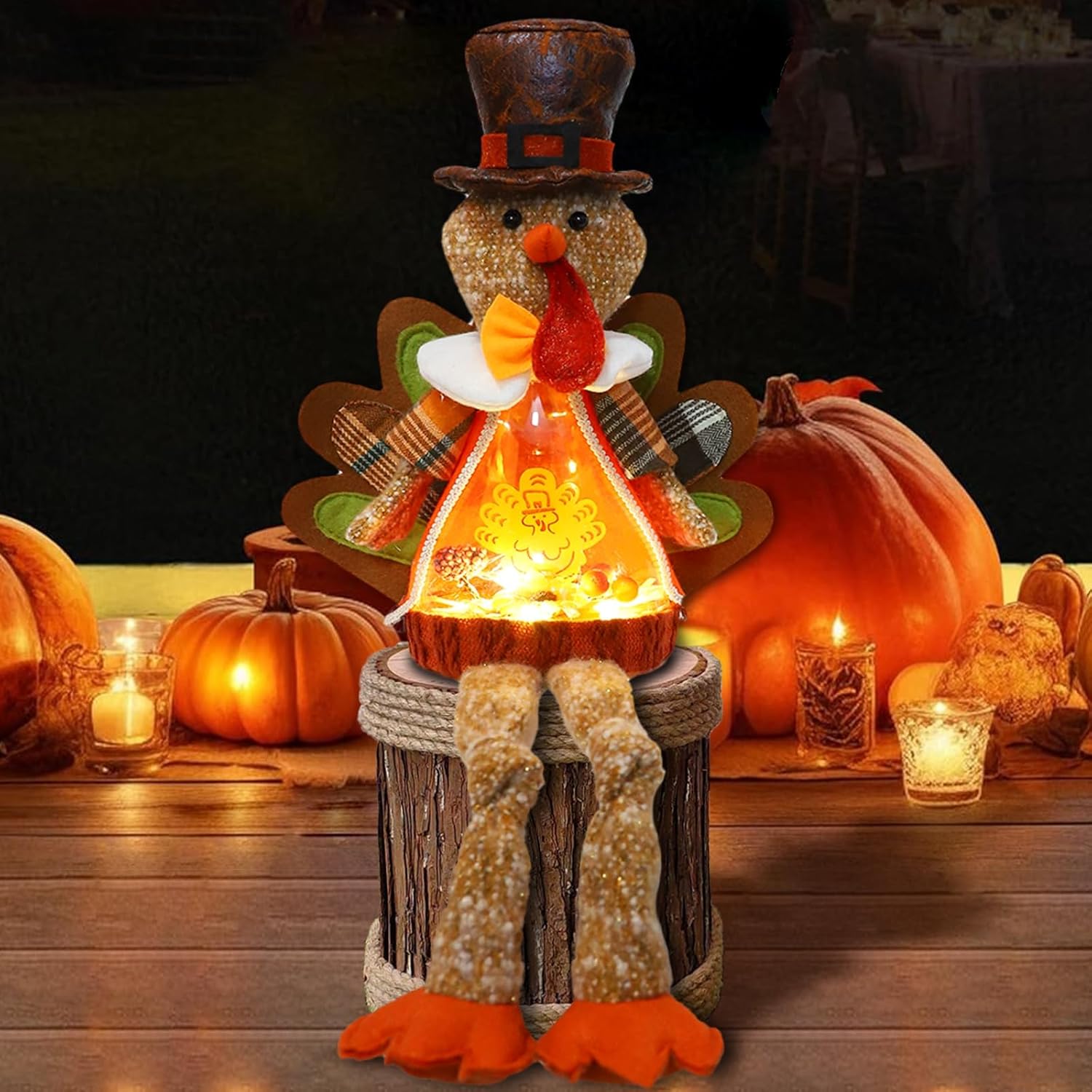 Lighted Christmas Doll, Plush Light Up Christmas Doll Toy Holiday Present, Battery Operated Xmas