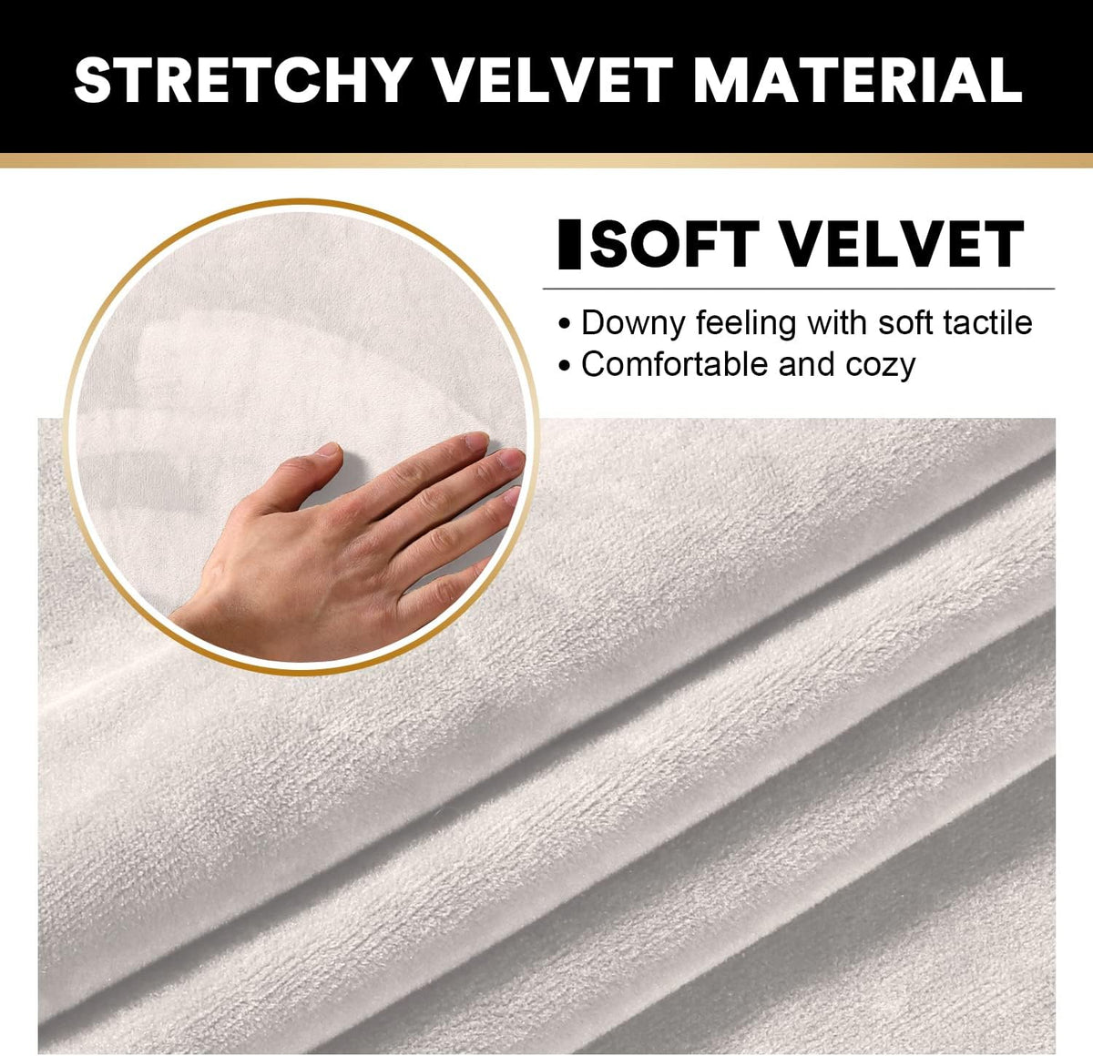 PrinceDeco Sectional Couch Covers Velvet Cushion Covers for Sectional Couch Washable Cushion Covers
