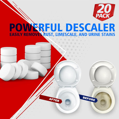 USKICH Toilet Bowl Cleaner Tablets 20 PACK, Bathroom Automatic Toilet Tank Cleaners with Bleach