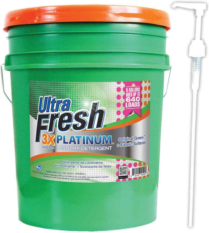 Ultra Fresh 3X Platinum Liquid Laundry Detergent with Fabric Softener, Green - Deep Cleaning Power