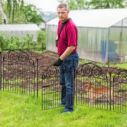 Tall Garden Fence Animal Barrier with Gate, 36 in(H) 8 Panels Garden Fences and Borders for Dogs