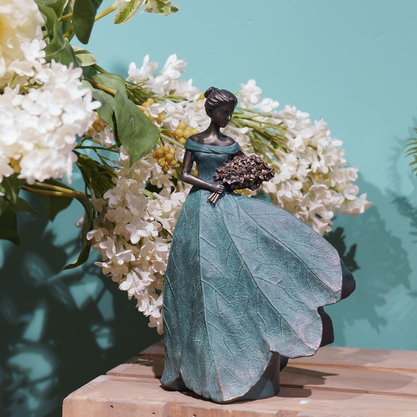 Guichifun Fairy Statue Collection Home Decoration - Leaf Angel Girls Resin Modern Table Decor for