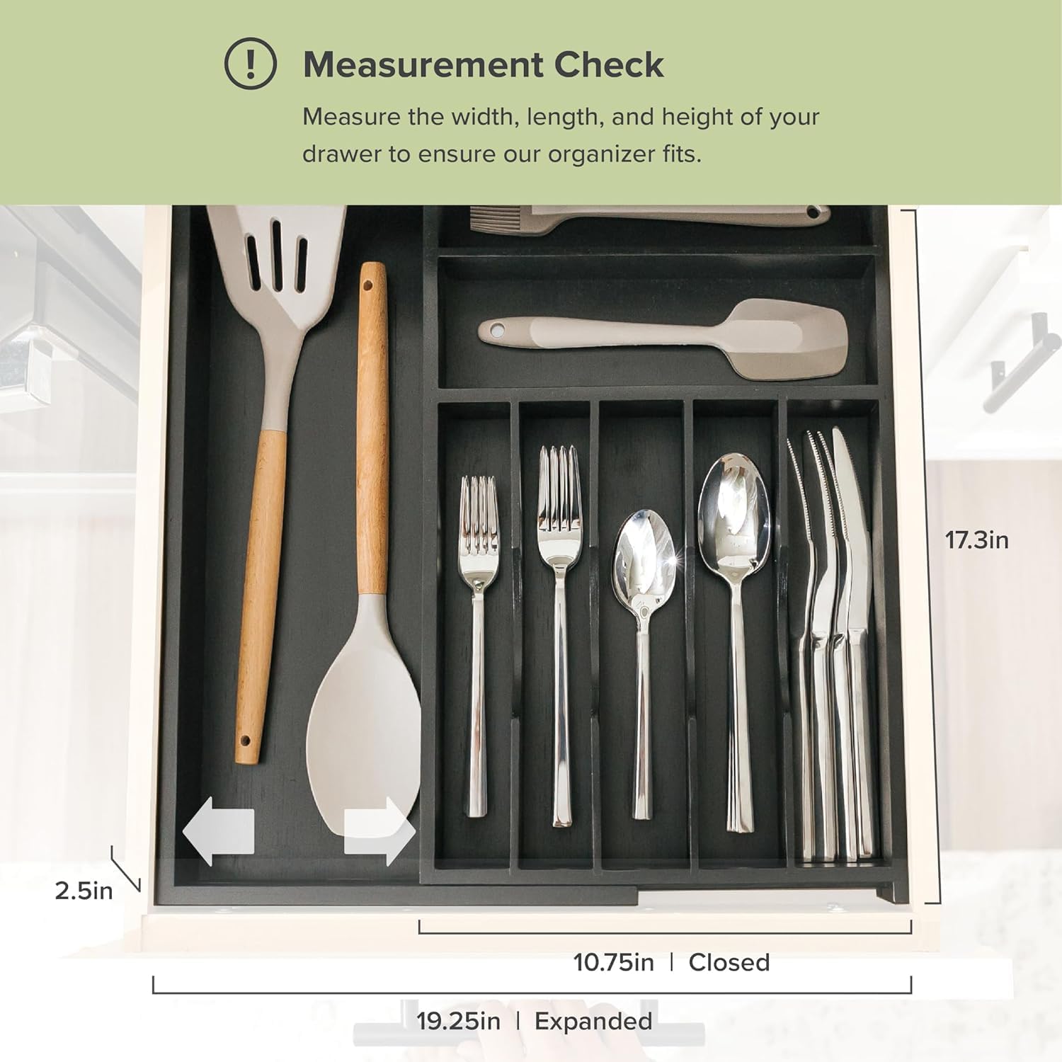 Premium Silverware, Flatware and Utensil Organizer for Kitchen Drawers, Food-Safe Contract Grade