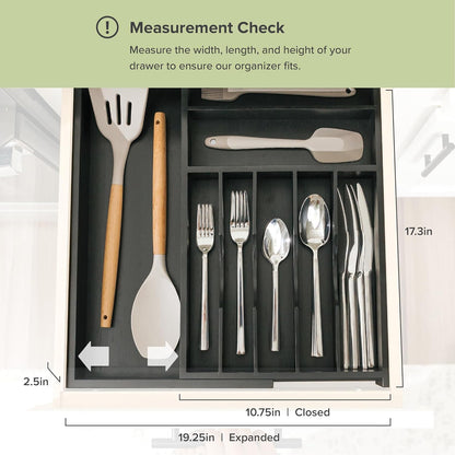 Premium Silverware, Flatware and Utensil Organizer for Kitchen Drawers, Food-Safe Contract Grade