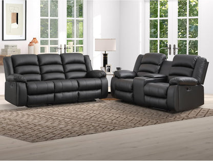 EBELLO Faux Leather Manual Recliner Sofa Set, Loveseat Reclining Sofa and 3 Seat Recliner Sofa
