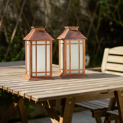 2-Pack 13" Vintage Candle Lantern with Led Flameless Candle (6hr Timer) - IP65 Waterproof Battery