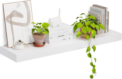 Heimlove 12 Inch Deep Floating Shelves, 48 x 12 inches Long, Large Display & Storage Shelf, Rustic