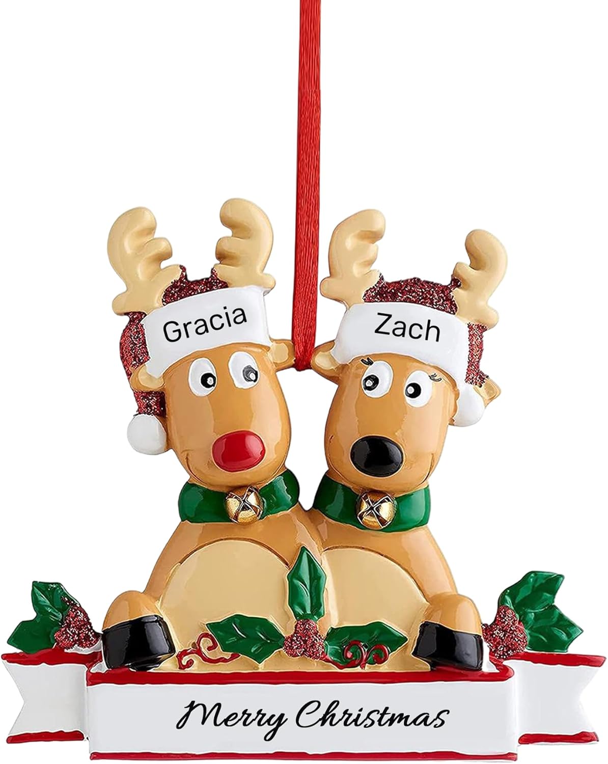 Personalized Christmas Ornaments 2025, Custom Reindeer Family Ornaments for Trees with Names