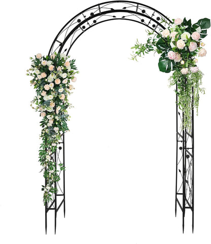 VINGLI Garden Arbor, Arch for Wedding Ceremony Party, Christmas Garden Decor Steel Garden Trellis