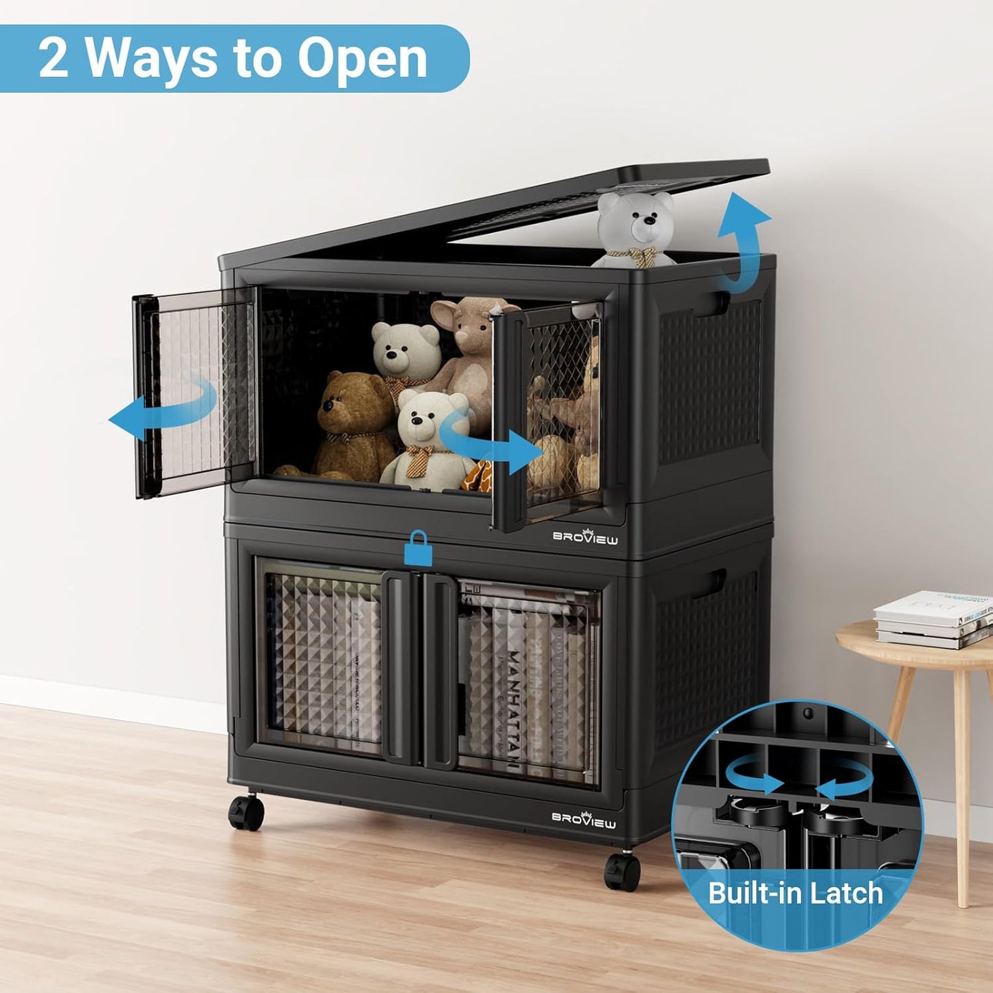 400Qt Stackable Storage Bins with Lids, 100Gal Closet Organizers and Storage Drawer, Plastic