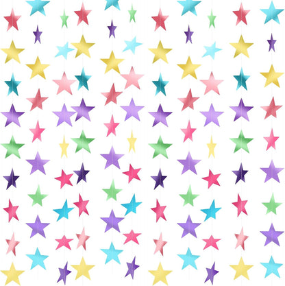 Patelai Glitter Star Garland Banner Decor 130 Feet Star Hanging Bunting Banner Twinkle Backdrop for
