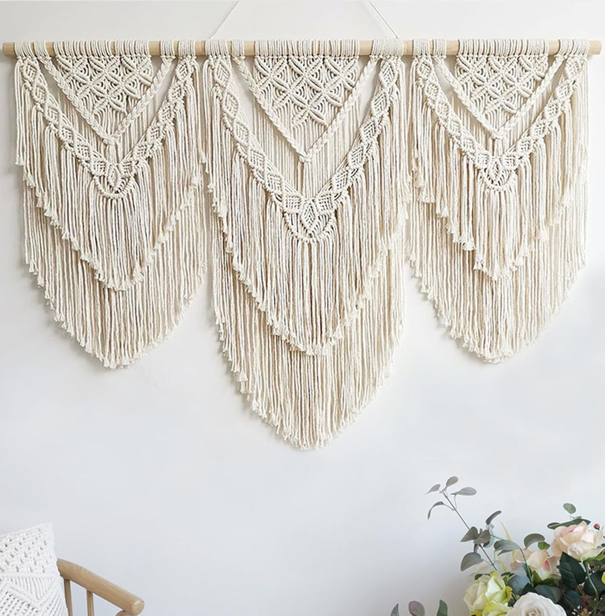 Achart Macrame Wall Hanging Large- Boho Wall Decor- large wall art- Wall Decor Living Room- Macrame