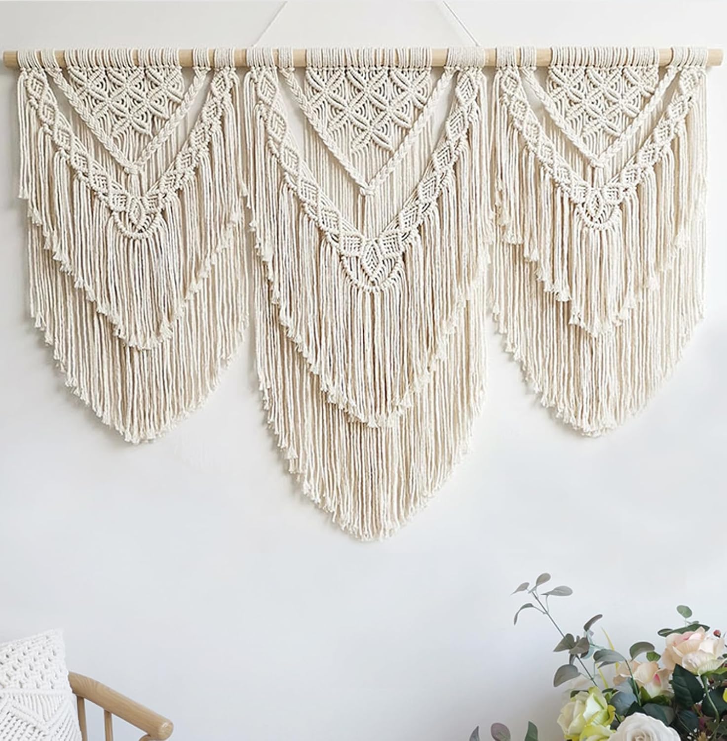 Achart Macrame Wall Hanging Large- Boho Wall Decor- large wall art- Wall Decor Living Room- Macrame