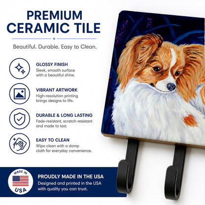 Caroline's Treasures 7241TH68 Papillon Leash or Key Holder, Wall Hooks, Key Hooks Holder, Coat Rack