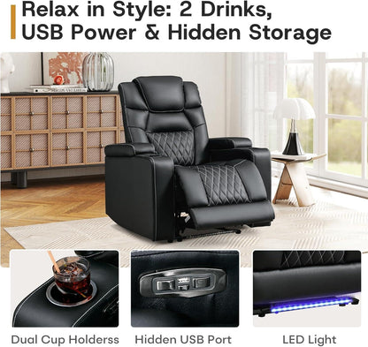 ANJ Power Home Theater Recliner Chair Set of 2, Electric Movie Theater Seating Reclining Chairs