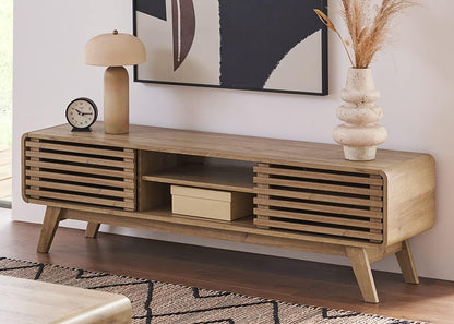 mopio Ensley TV Stand, Mid Century Modern for 55/60/65 inch TV, Farmhouse TV Stand, Entertainment