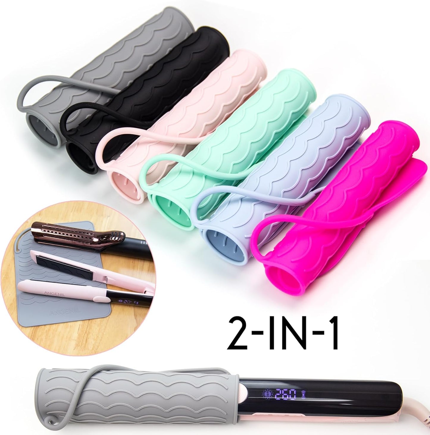 ANGENIL Silicone Heat Mat for Hair Tools - Flat Iron and Curling Iron Pad, Heat-Resistant Travel