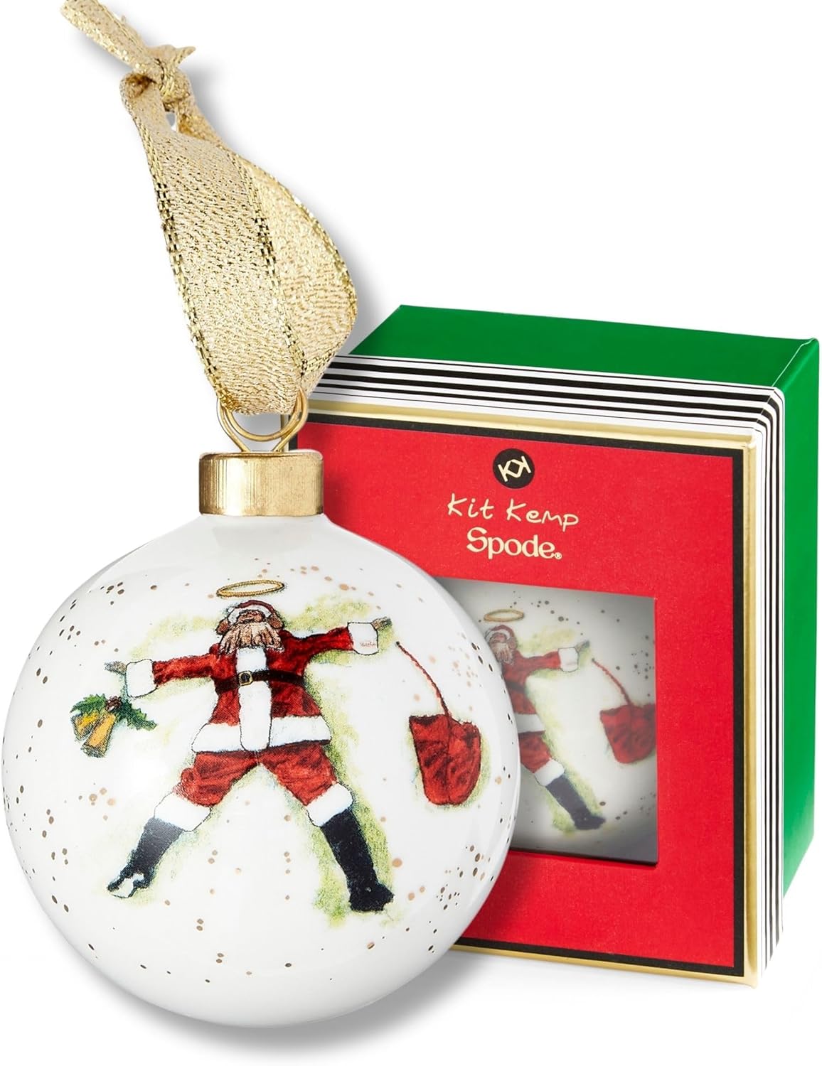 Spode Kit Kemp Christmas Ornament - Doodles Best in Snow - Fine China Whimsical Festive Keepsake