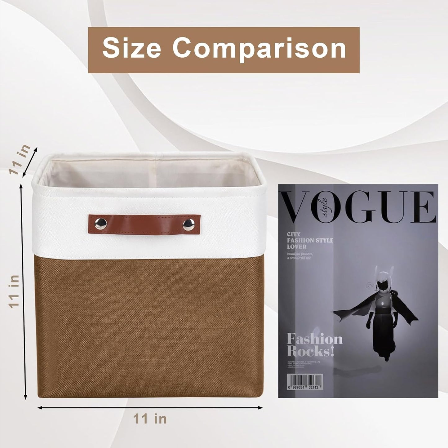 Collapsible Fabric Storage Cubes 11x11 Cube Storage Bins, 4 Pack Closet Baskets Box with Handles