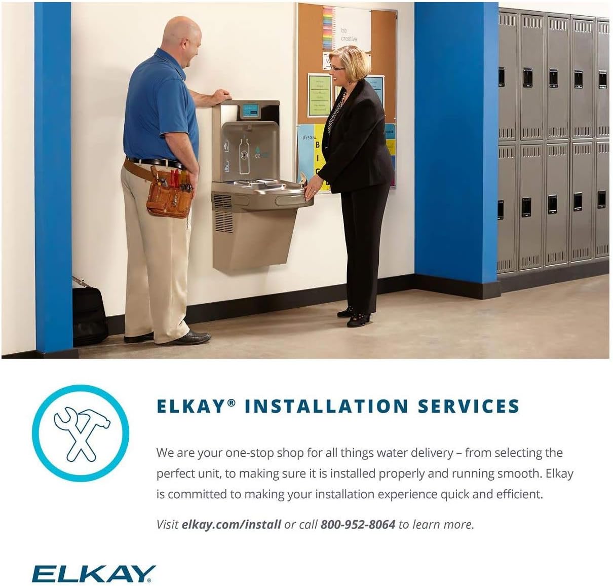 Elkay EZO8WSLK EZH2O Wall Mounted Drinking Fountain and Hands Free Bottle Filling Station with