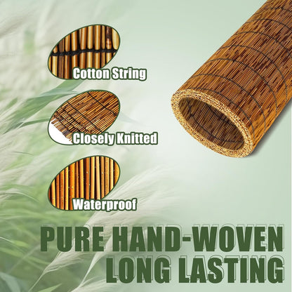 Reed Bamboo Screen Fencing,4FT X 16.4FT Natural Reed Fencing Reed Screen for Balcony Reed Fence