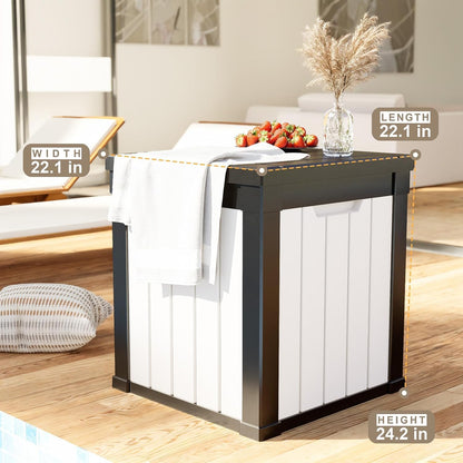 50 Gallon Resin Deck Box, Lockable Outdoor Storage Box for Patio Cushions Storage Furniture,Garden