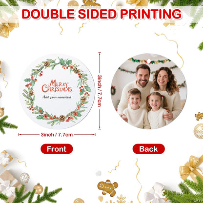 Personalized Photo Christmas Ornaments Double-Sided Metal Custom Picture Christmas Ornament 2024