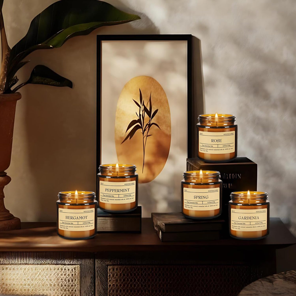 Scented Candle Set 24 Pack, Candle for Home Scented, Odor Eliminating, Stress Relief, Long Lasting