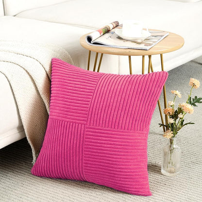 Fancy Homi 2 Packs Hot Pink Decorative Throw Pillow Covers 22x22 Inch for Living Room Couch Bed