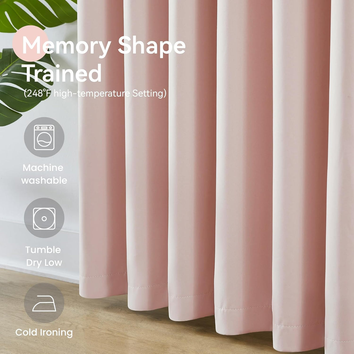 KangBang Soft Pink Pinch Pleated Curtains 90 Inches Long for Girls Room 2 Panels, Pinch Pleat
