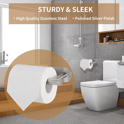 Toilet Paper Holder,Brushed Nickel,Wall Mount, Upgraded Adhesive Toilet Roll Holder,no