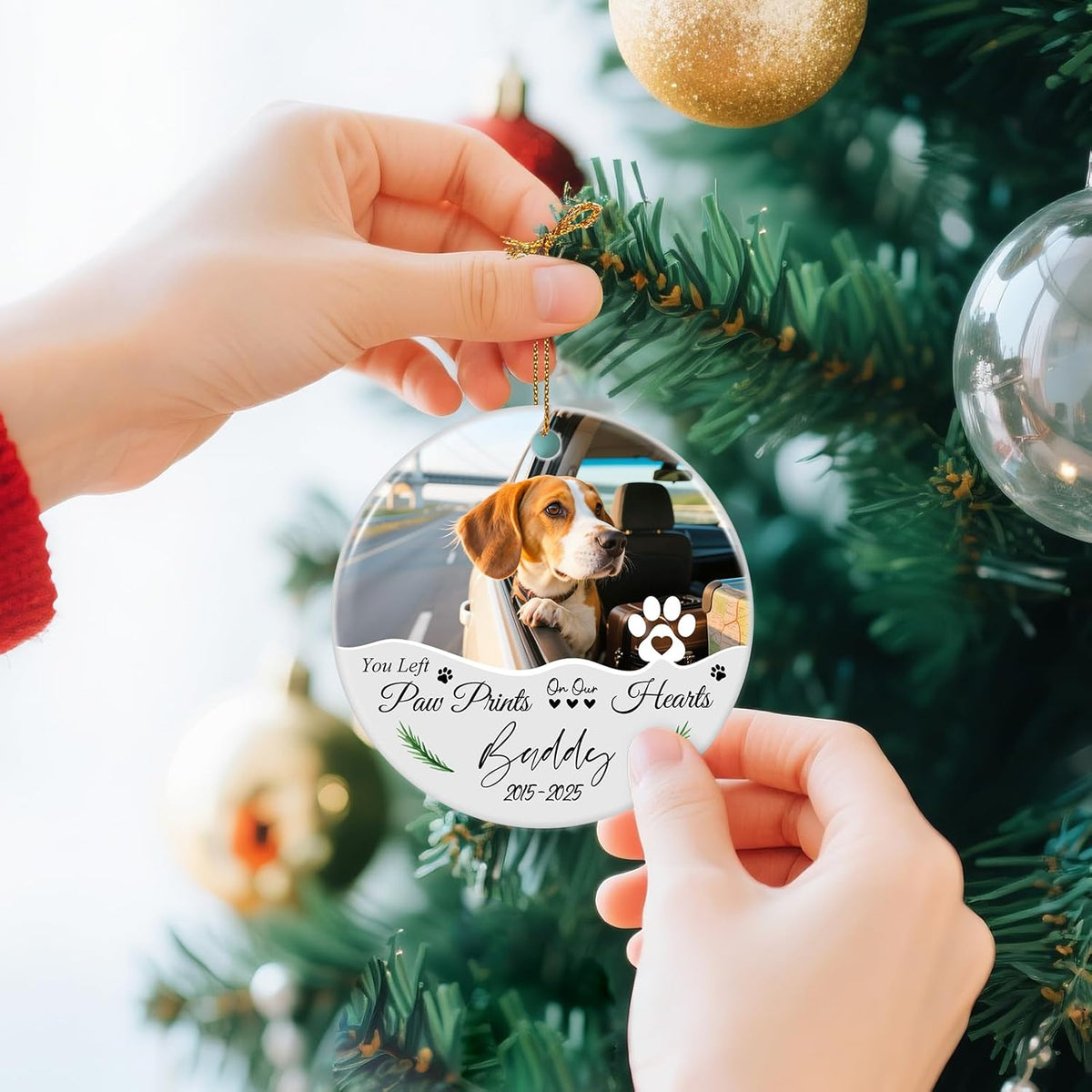 Custom Dog Memorial Gifts, Personalized Pet Memorial Ornament, Ceramic Christmas Ornaments 2025