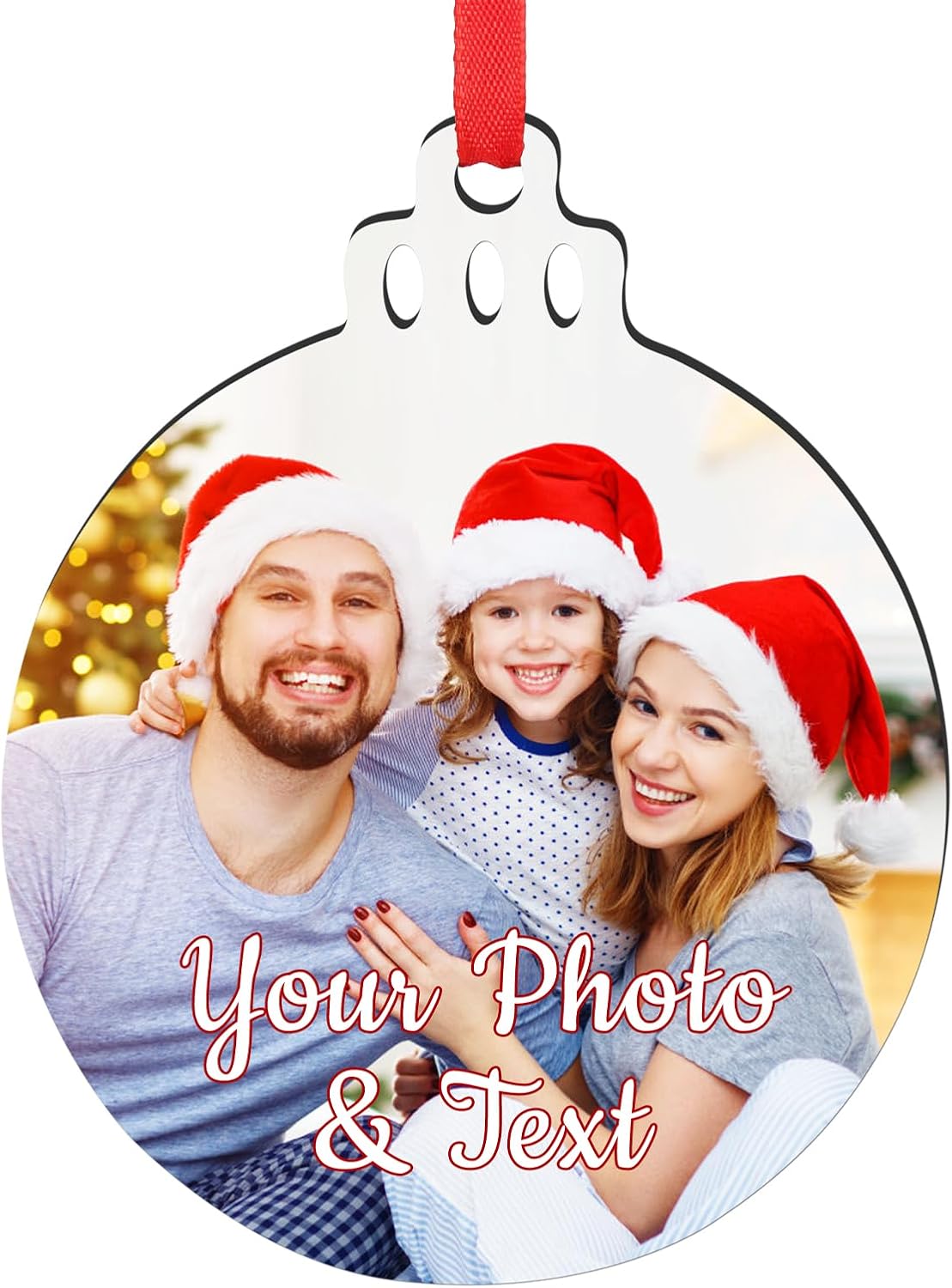 Personalized Christmas Ornaments 2025 Wood Custom Picture Text Hanging Ornament Customized
